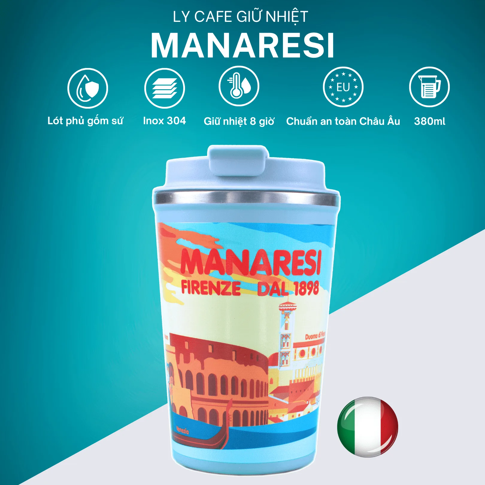Ly Giữ Nhiệt Manaresi - Italia